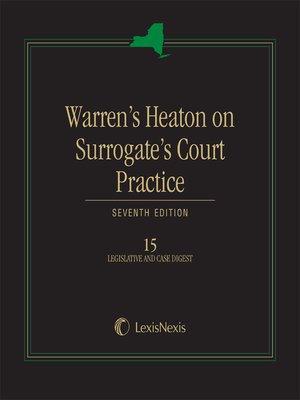 cover image of Warren's Heaton on Surrogate's Court Practice